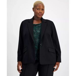 Kasper Women's Plus Sz Jacket 2X Size Compression Single-Button